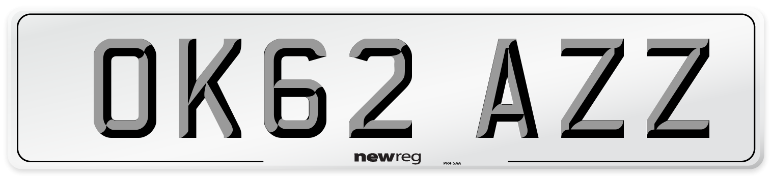 OK62 AZZ Number Plate from New Reg